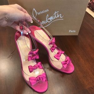 Authentic Christian Louboutin Pink Satin Heels